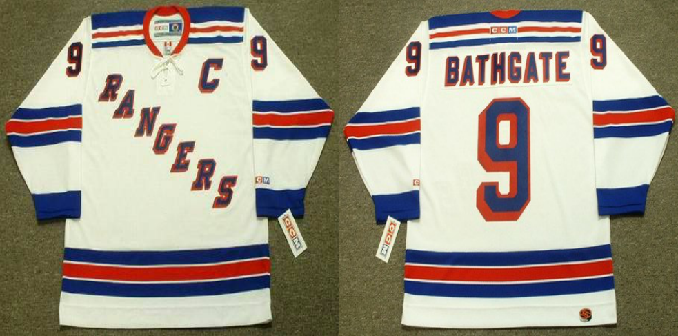 2019 Men New York Rangers #9 Bathgate white CCM NHL jerseys